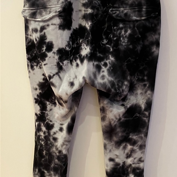 Nili Lotan Tie-Dye Black and Gray Drop Crotch Sweatpants - Picture 2 of 6